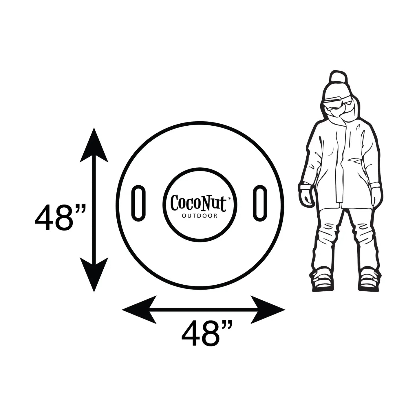 48" Jumbo Snow Tube - Ice Blue Polar Vortex