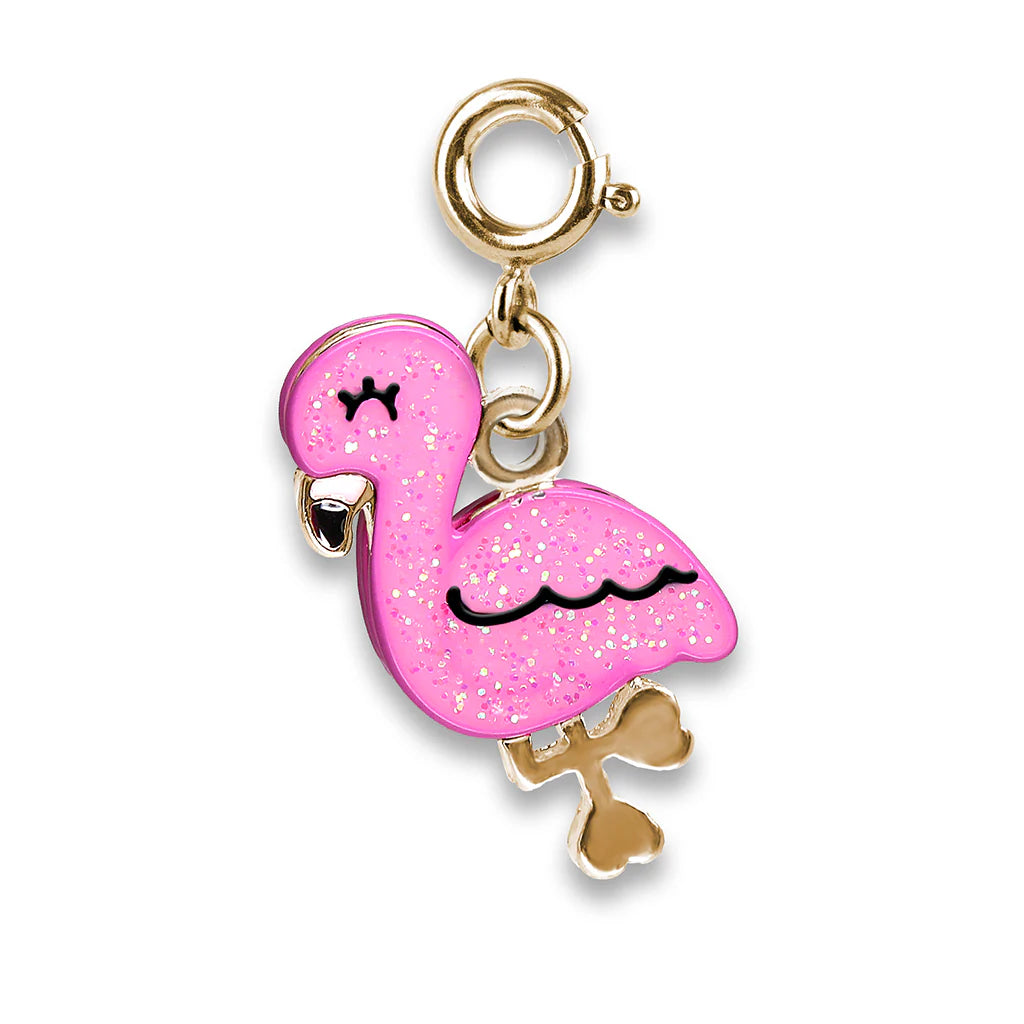 CHARM IT - Gold Glitter Flamingo Charm