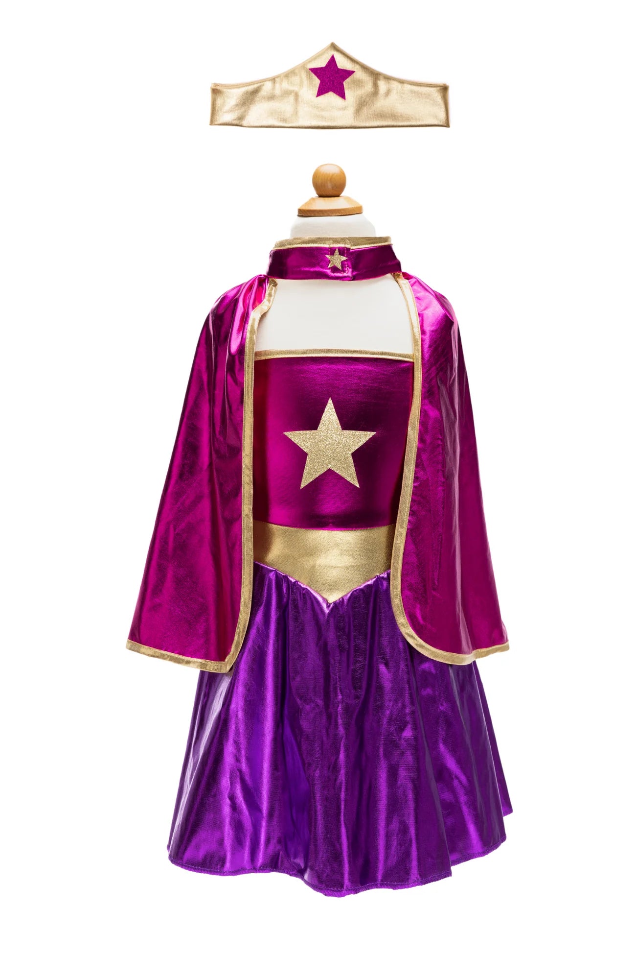 Superhero Star Dress, Cape & Headpiece, Size 5/6