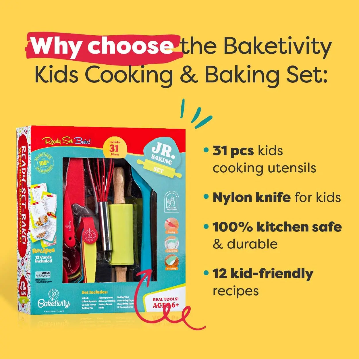 31 Piece Kids Cooking & Baking Set