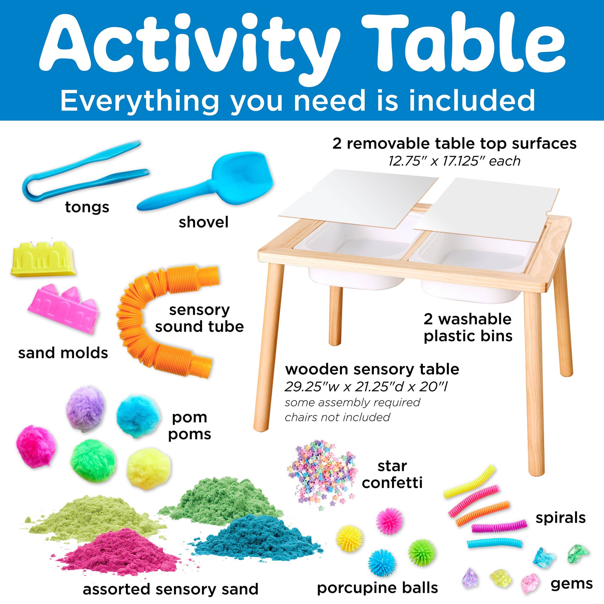 Sensory Table - Color Party Activity Table and Play Bin