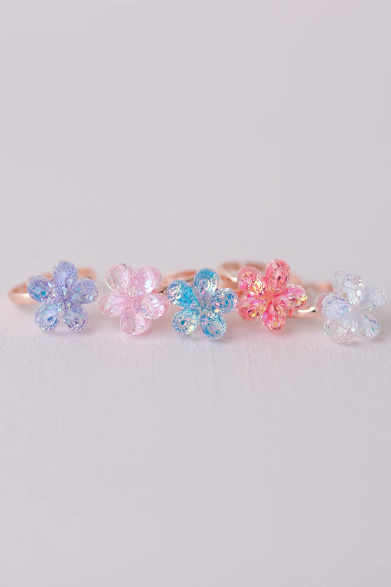 Boutique Shimmer Flower Rings