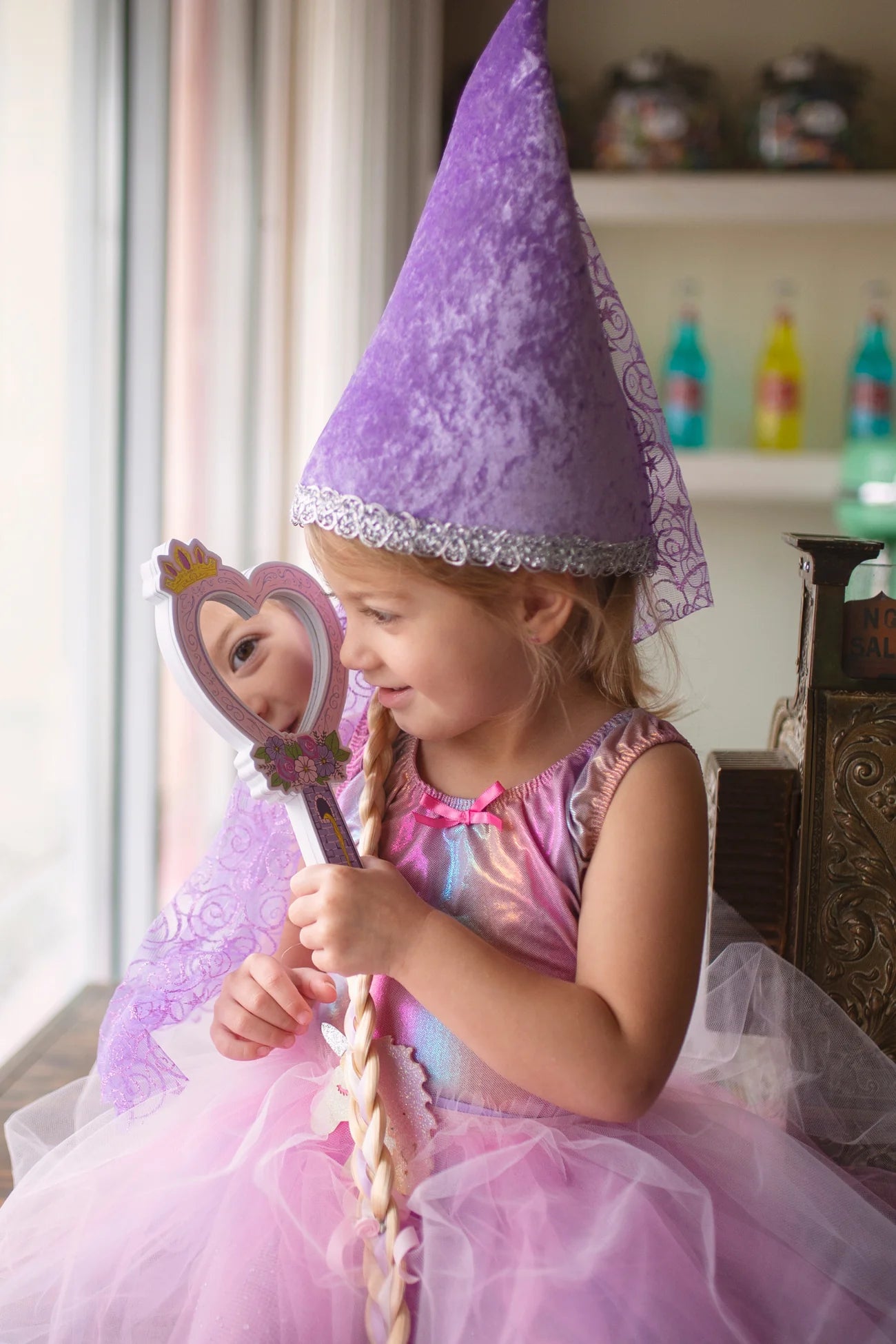 Lilac Rapunzel Hat with Braid