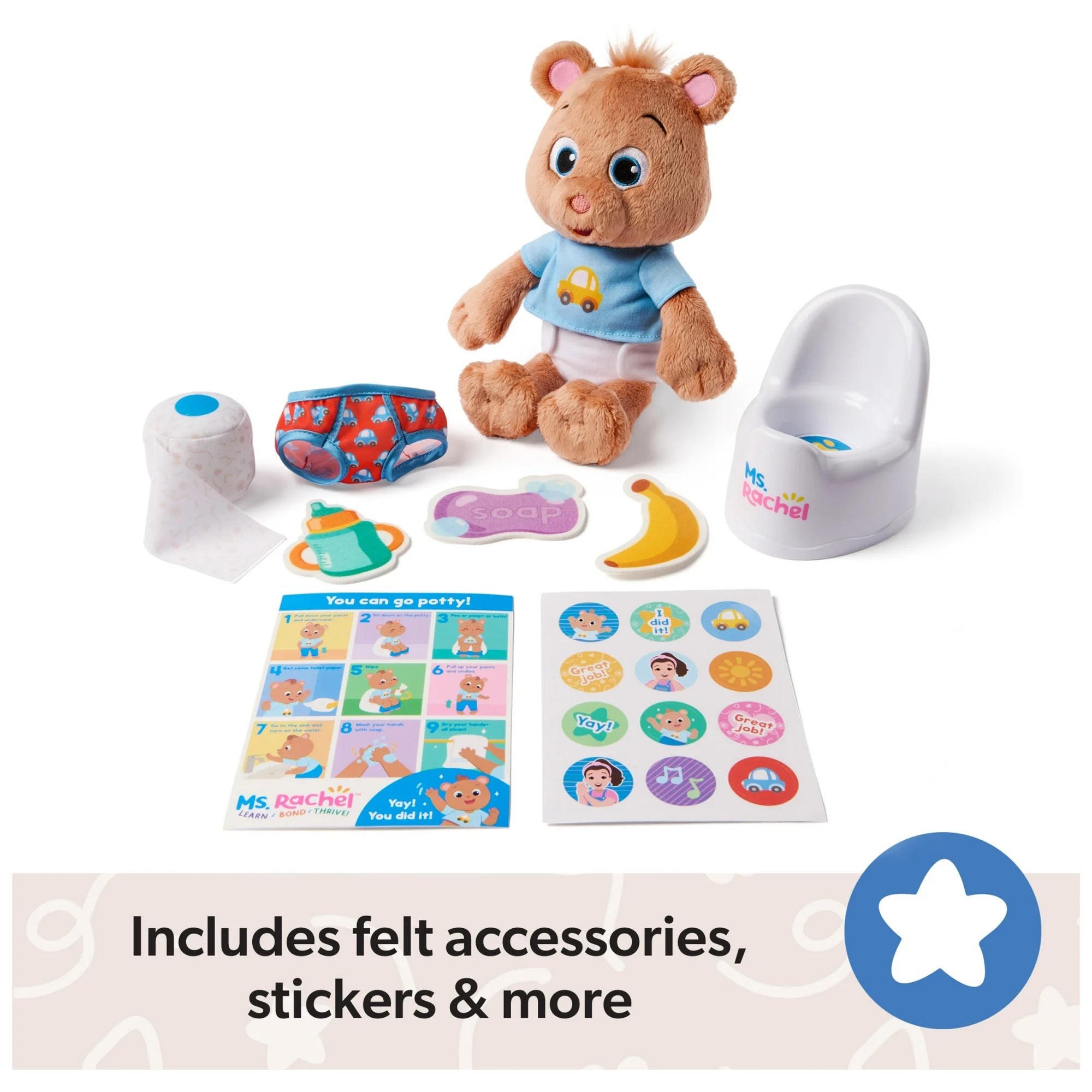 Ms. Rachel Potty Time with Bean Toy Set