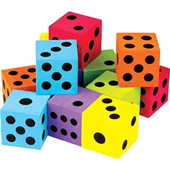 Colorful Large Dice 12 Pack