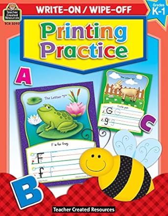 Printing Practice Write-On/Wipe-Off Grades K-1