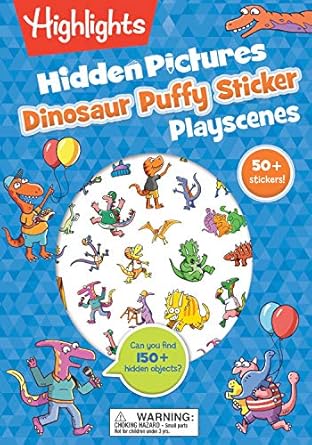 Dinosaur Hidden Pictures Puffy Sticker Playscenes