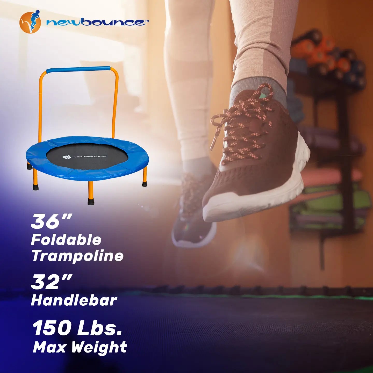 36'' Mini Trampoline with Handlebar