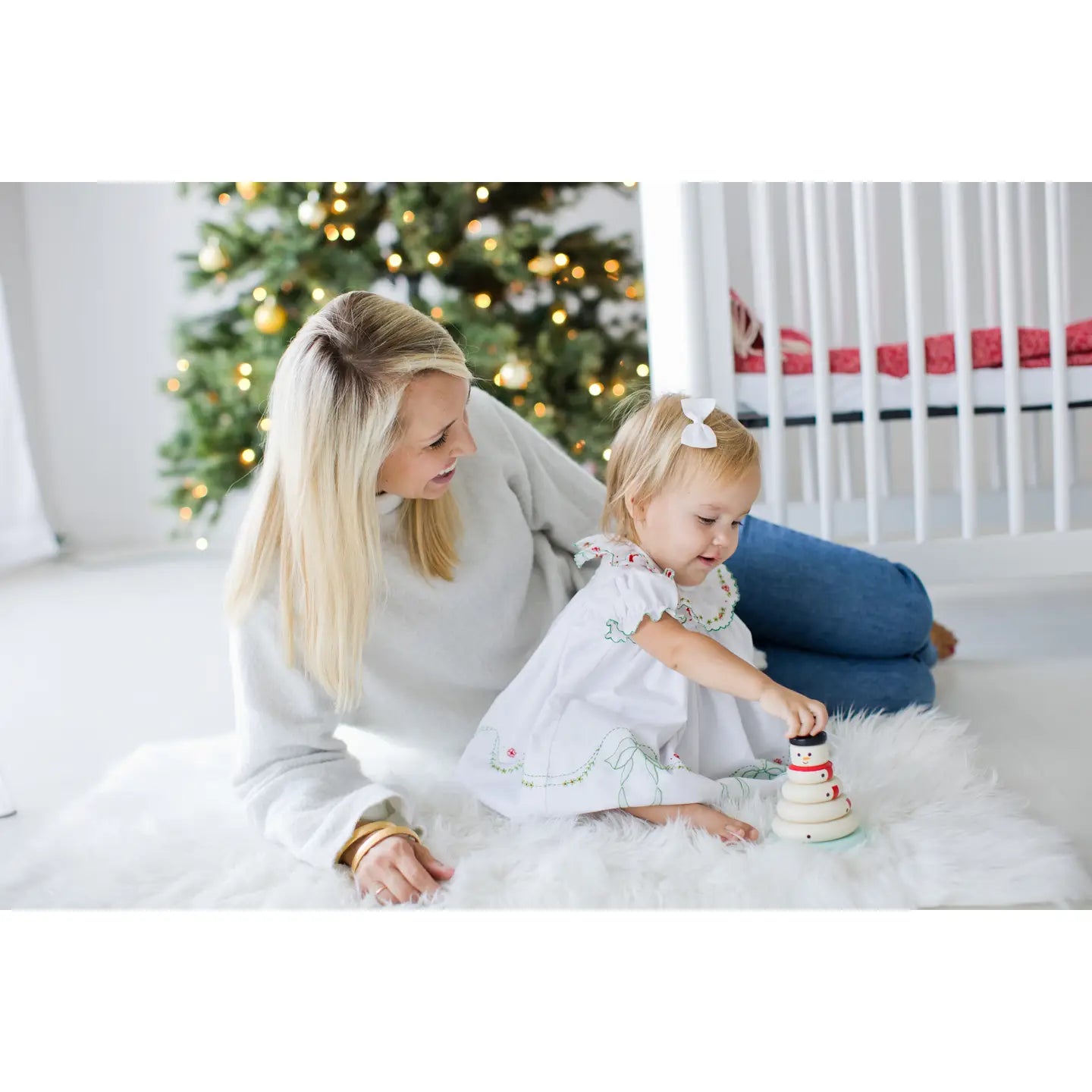 Wooden Snowman Stacking Toy