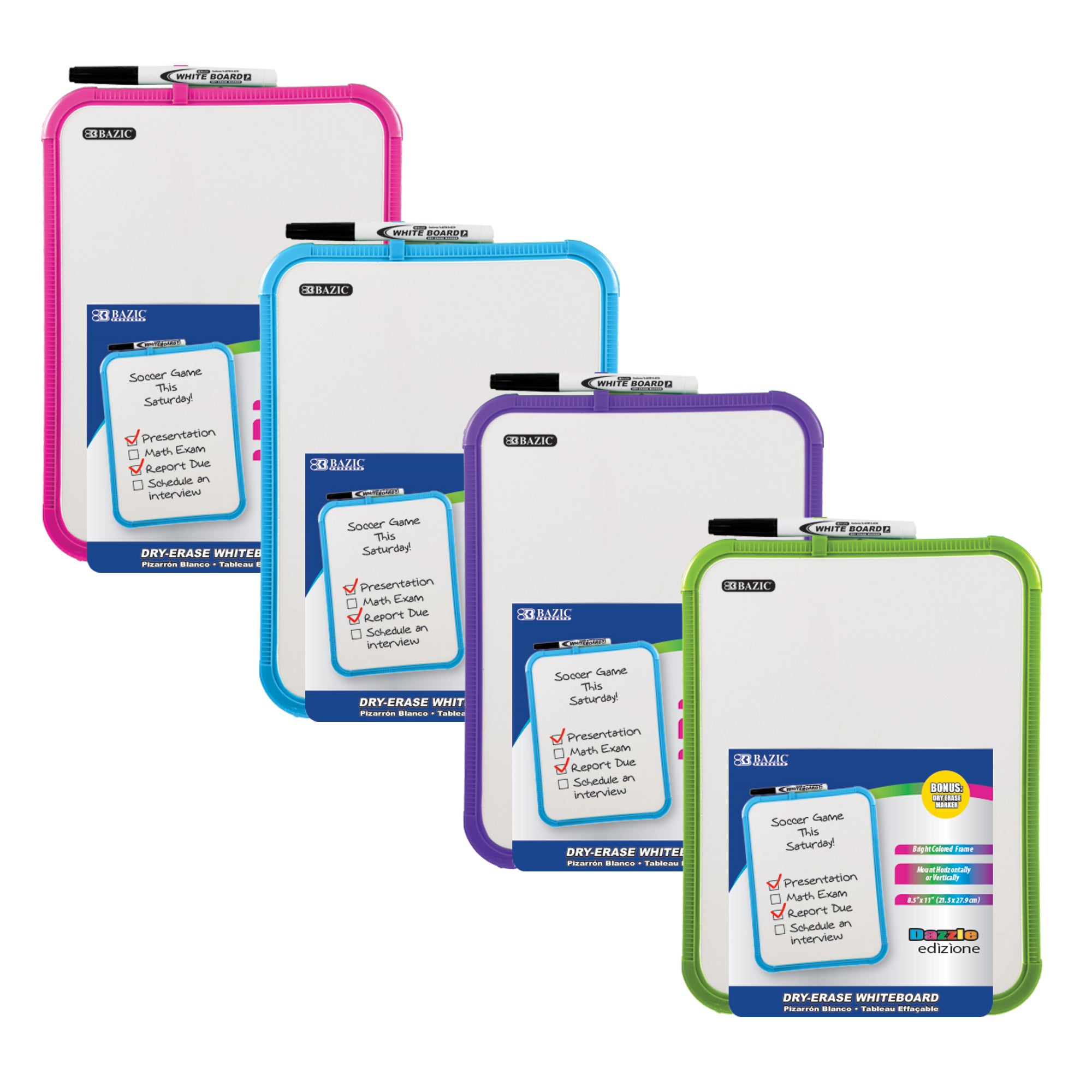 8.5" x 11" Dry Erase Board with Marker