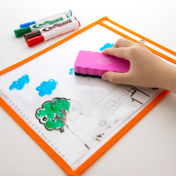 Reusable Dry Erase Pockets, 13.5" x 10.5"