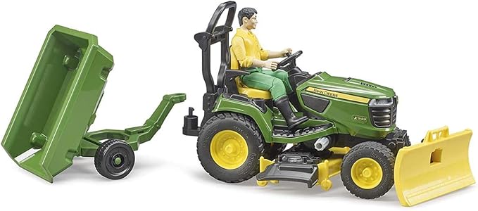 Bruder John Deere Lawn Tractor with Trailer & Figure