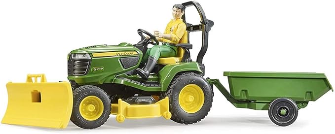 Bruder John Deere Lawn Tractor with Trailer & Figure