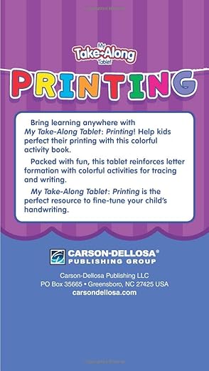 My Take-Along Tablet: Printing Activity Pad Grade K Paperback