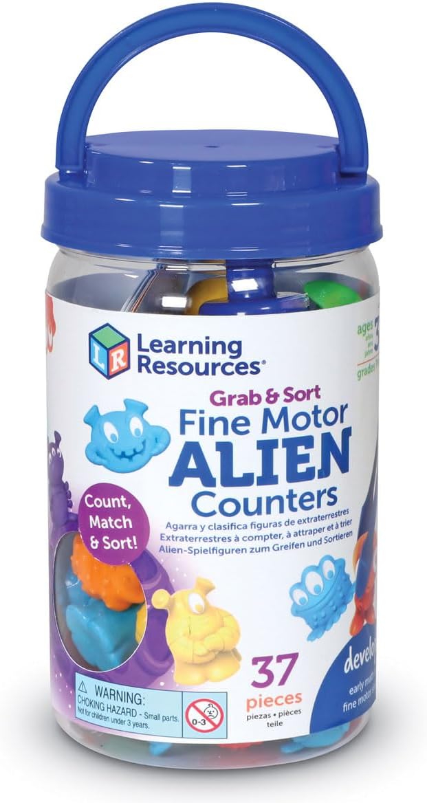 Grab & Sort Fine Motor Alien Counters