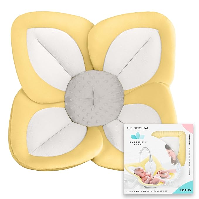 Blooming Baby Bath Lotus - Yellow & Gray