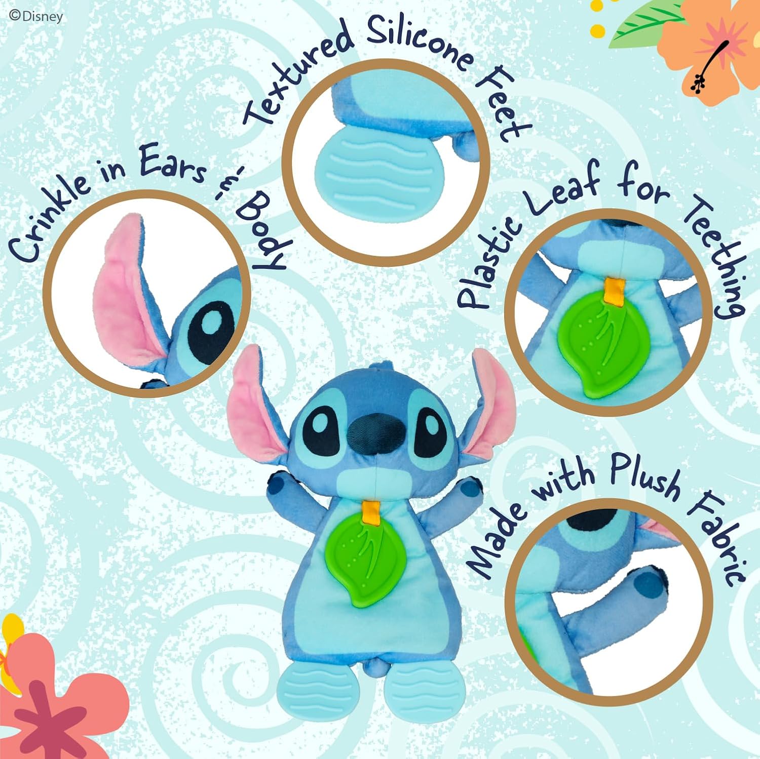 Stitch Plush and Sensory Crinkle Teether