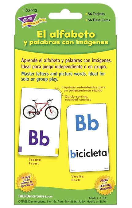 Alphabet/El Alfabeto (English/Spanish) Pocket Flash Cards