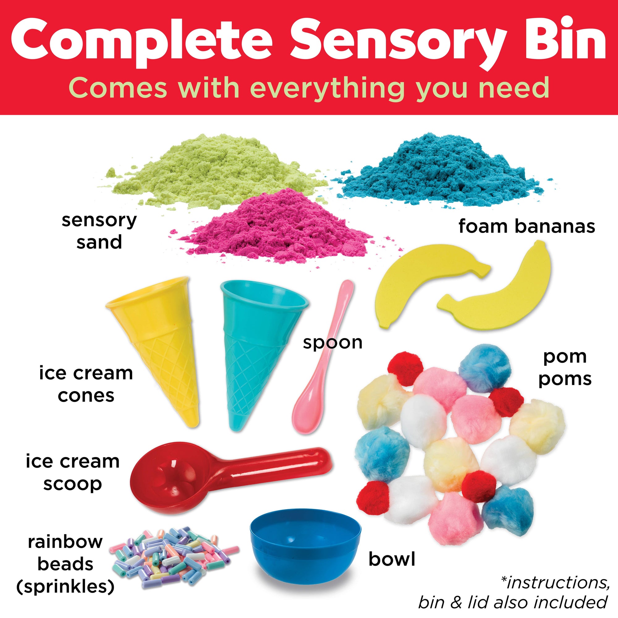 Sensory Bin Ice Cream Shop Activity Bin for Kids