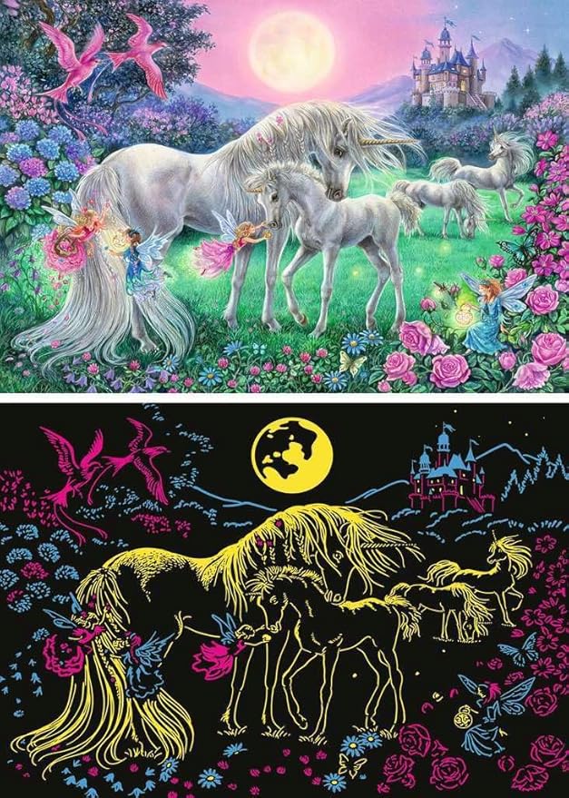 Ravensburger Unicorns in the Moonlight 100 Piece Glow Puzzle