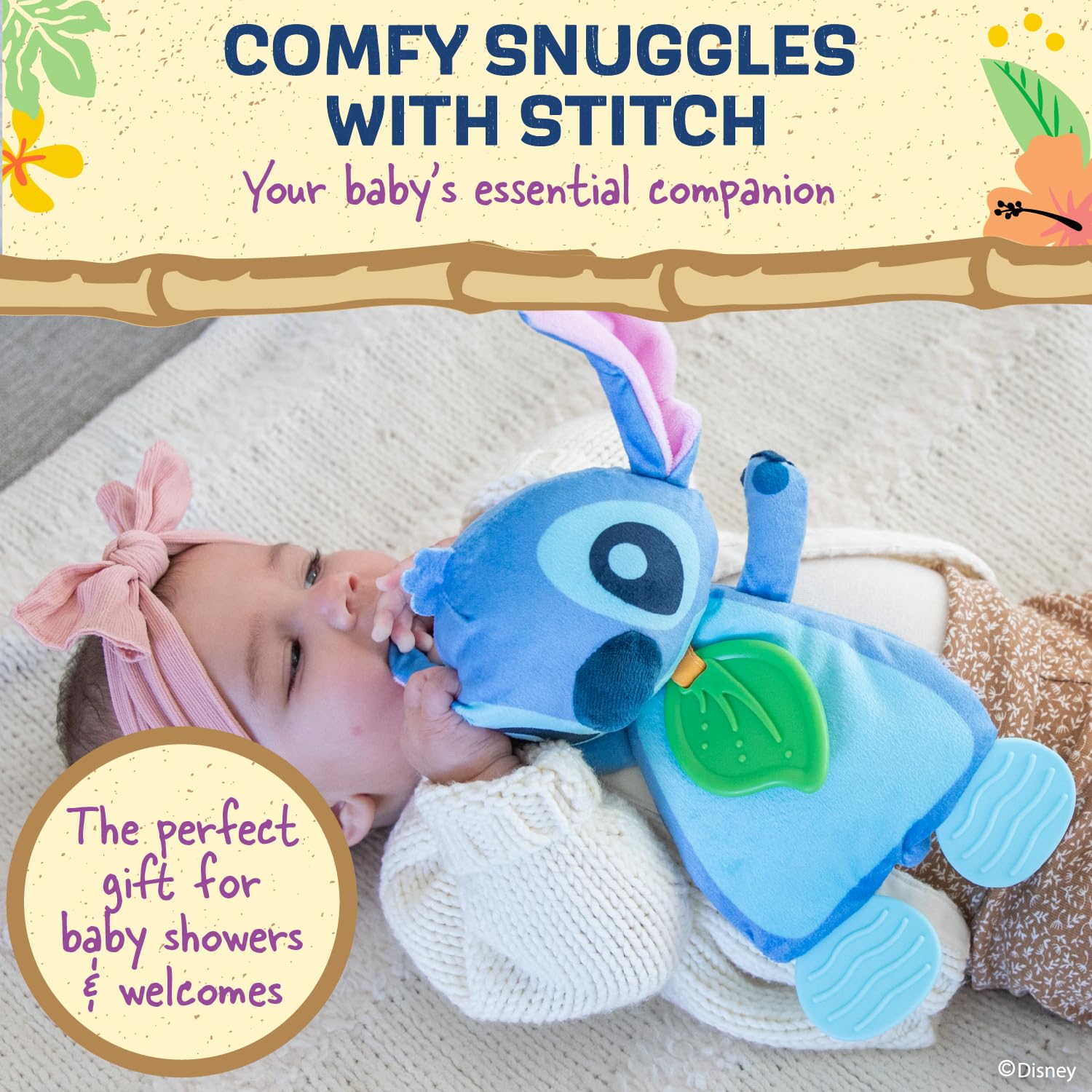 Stitch Plush and Sensory Crinkle Teether