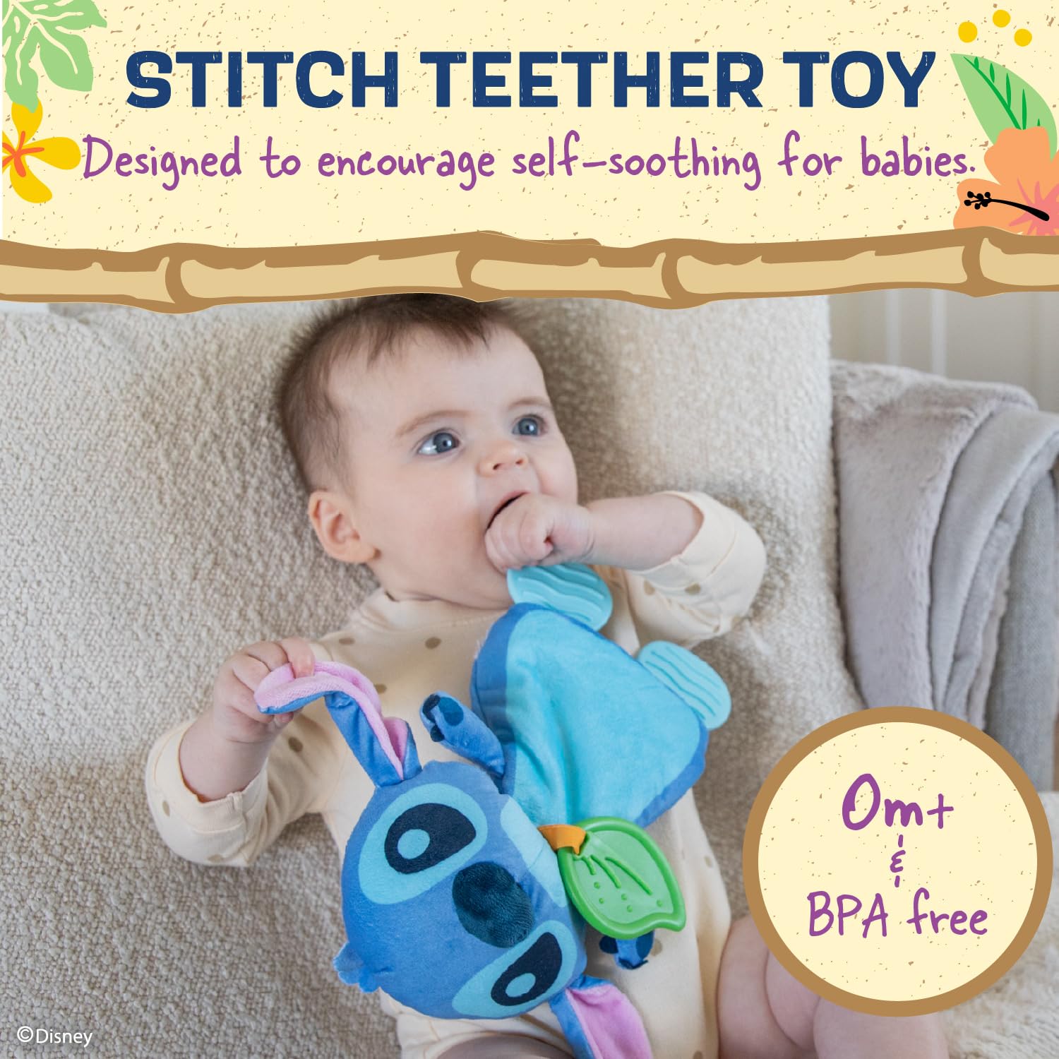 Stitch Plush and Sensory Crinkle Teether