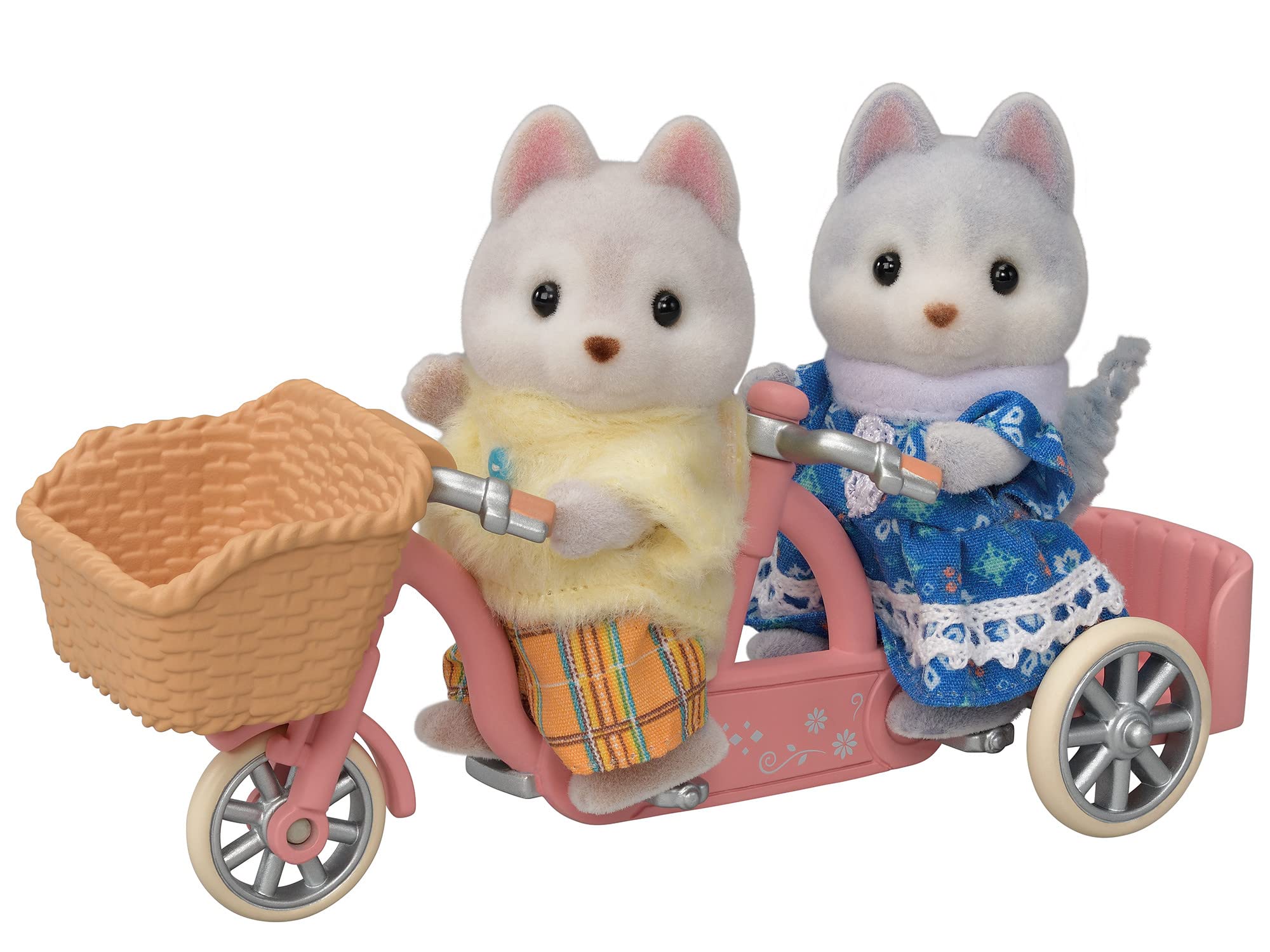 Calico Critters Husky Brother & Sister's Tandem Cycling Set