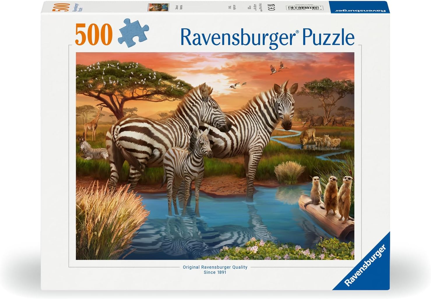 Ravensburger Zebras at the Waterhole 500 Piece Puzzle