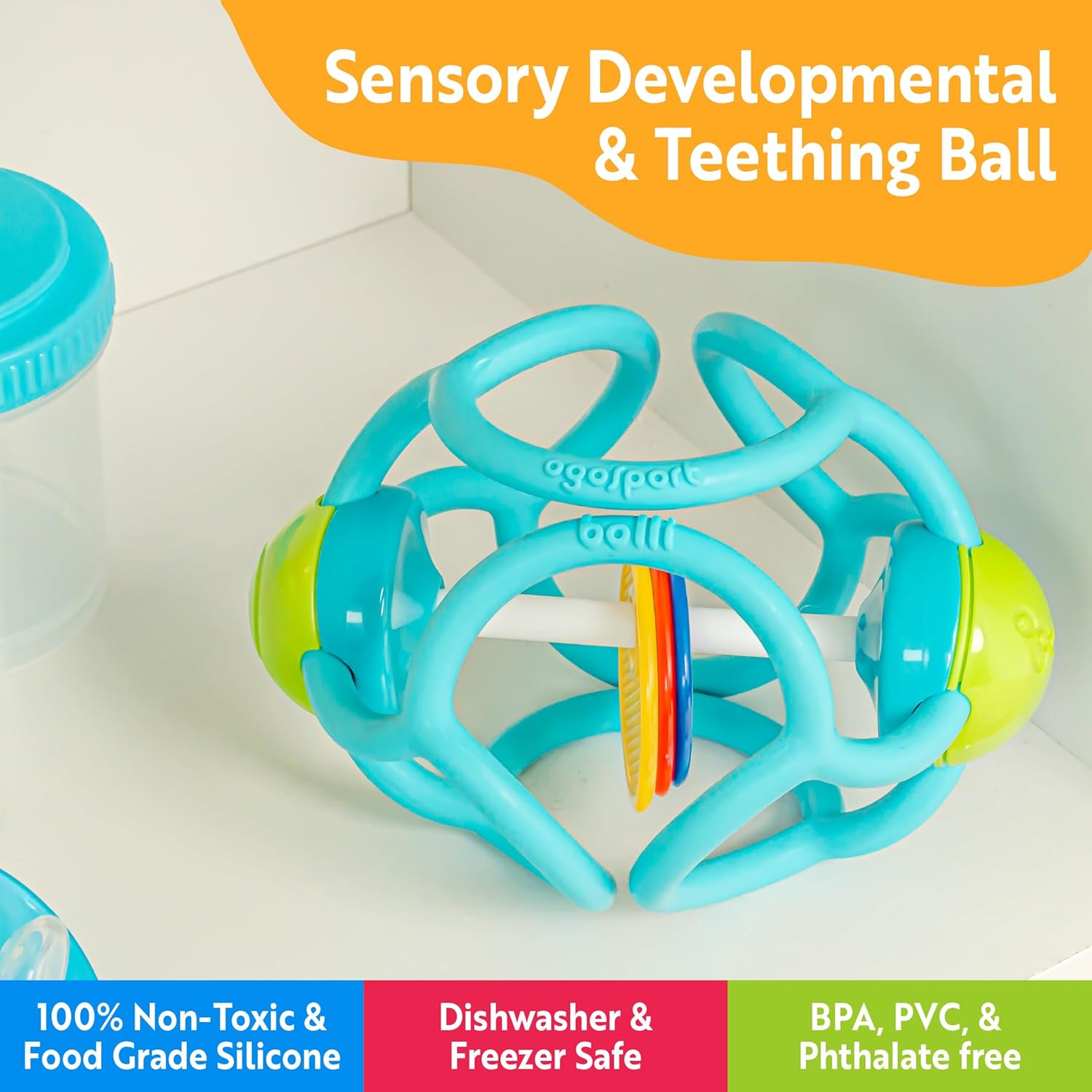 OgoBolli Teether Ring Tactile Sensory Ball