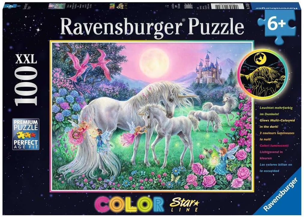 Ravensburger Unicorns in the Moonlight 100 Piece Glow Puzzle