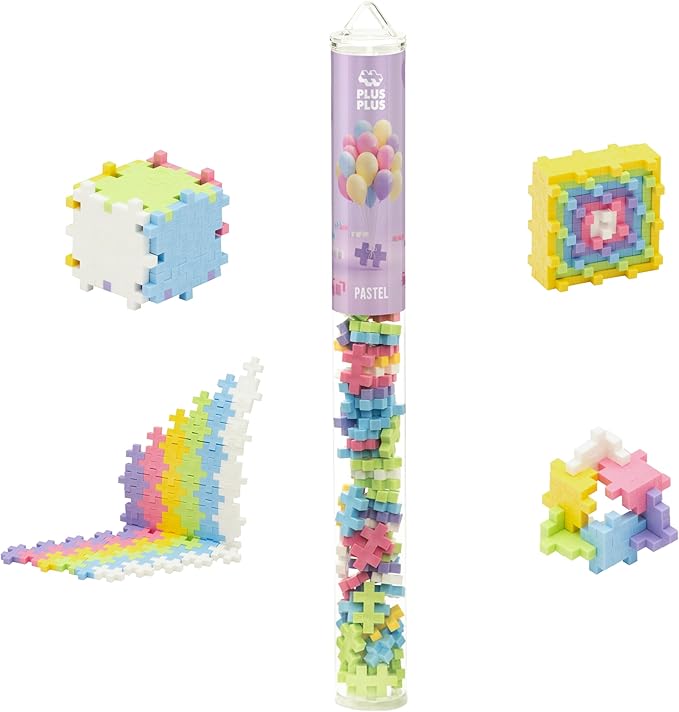 PLUS PLUS Open Play Tube 70 Piece Pastel Color Tube