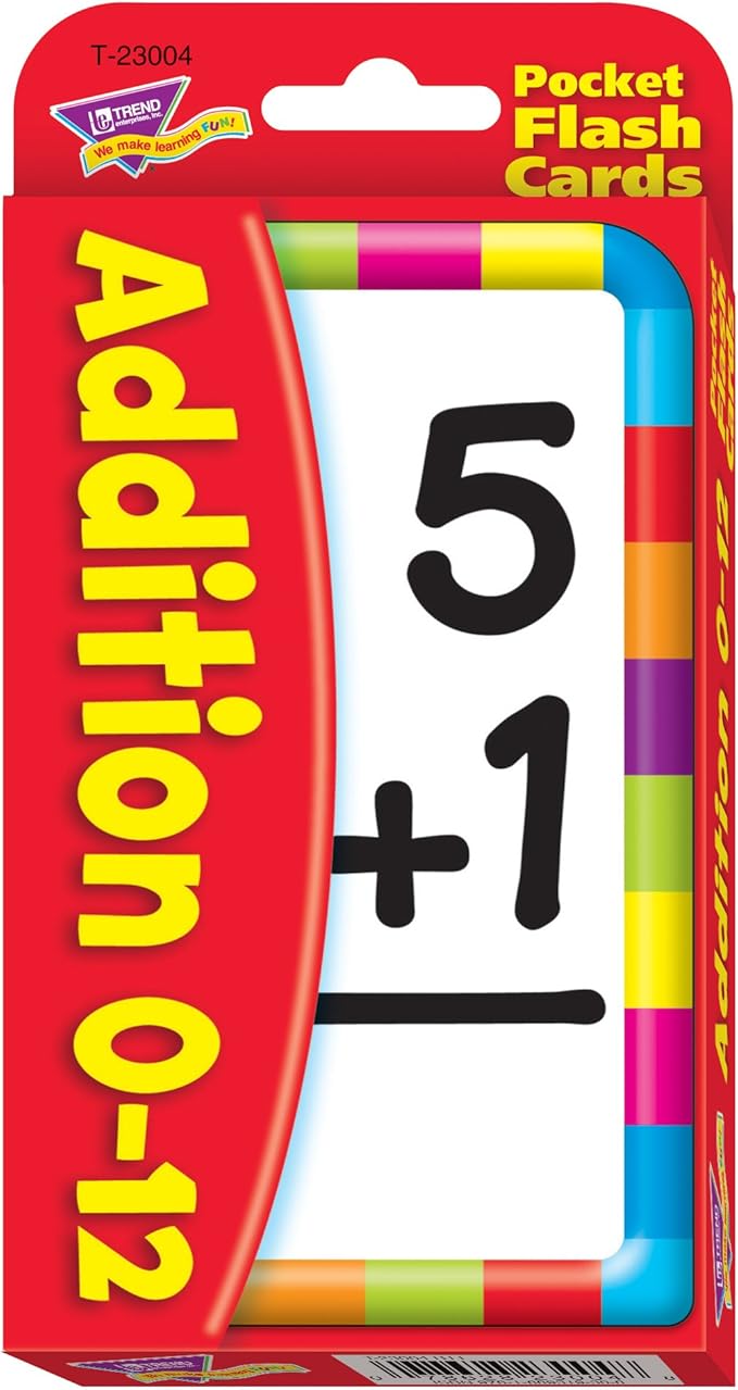 Addition 0-12 Pocket Flash Cards