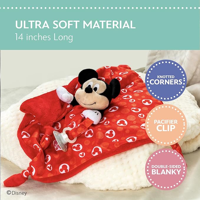 Mickey Snuggle Blanky W/Paci Loop