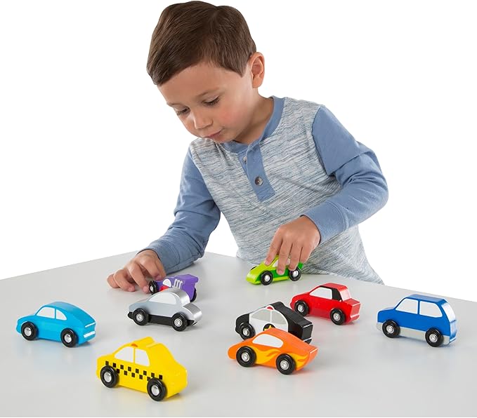 Melissa & Doug Wooden Cars Set - 9 Pieces