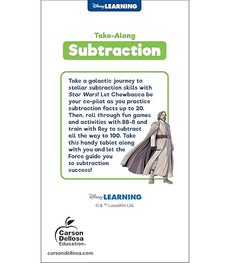 My Take-Along Tablet: Star Wars Subtraction Activity Pad Grade 1-3