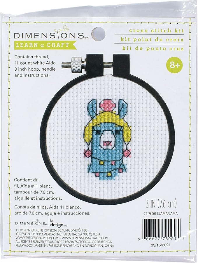 Llama Cross Stitch Hoop Kit