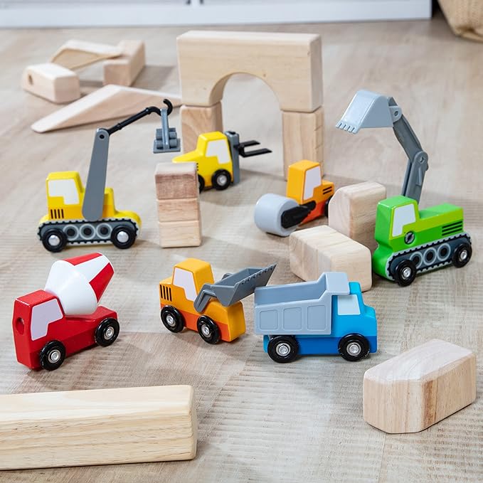 Melissa & Doug Wooden Construction Site Vehicles