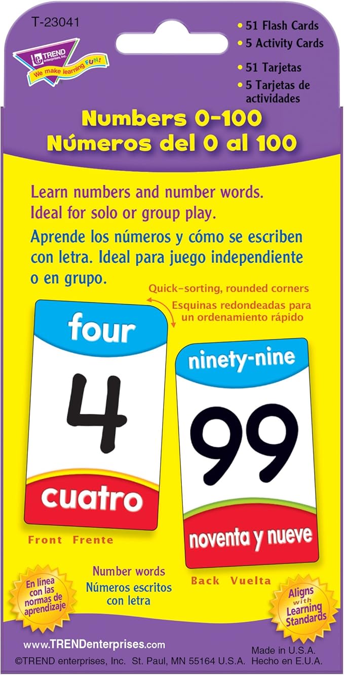 Numbers 0-100 / Numeros Del 0 Al 100 Pocket Flash Cards