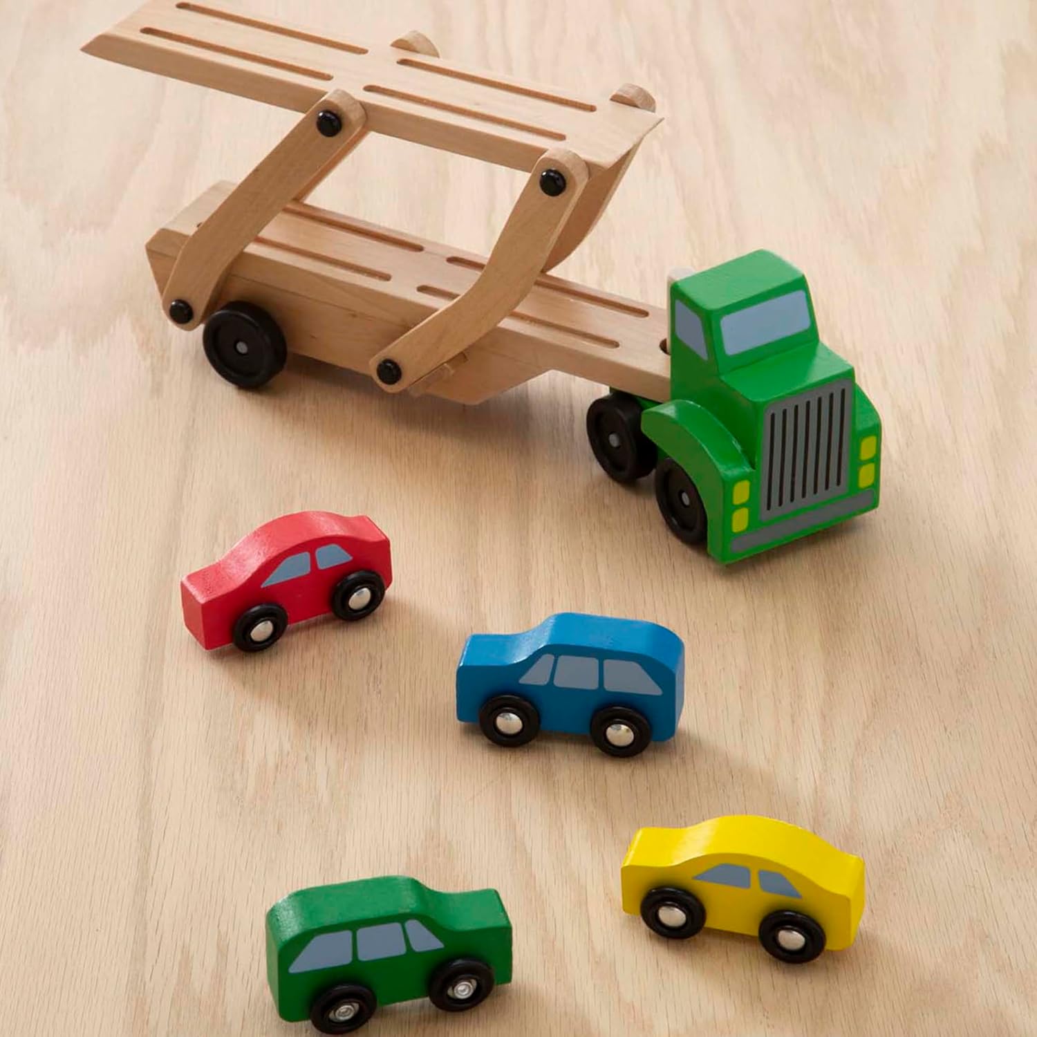 Melissa & Doug Car Carrier Truck & Cars Wooden Toy Set