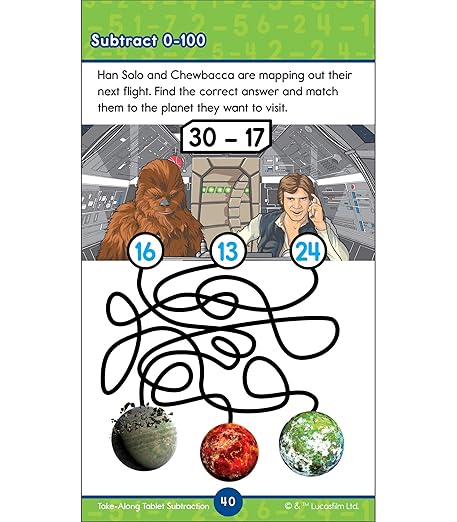 My Take-Along Tablet: Star Wars Subtraction Activity Pad Grade 1-3