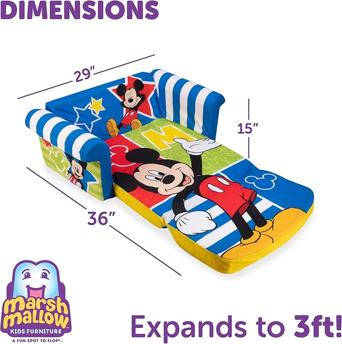 Mickey Mouse Flip Open Foam Couch Marshmallow Furniture