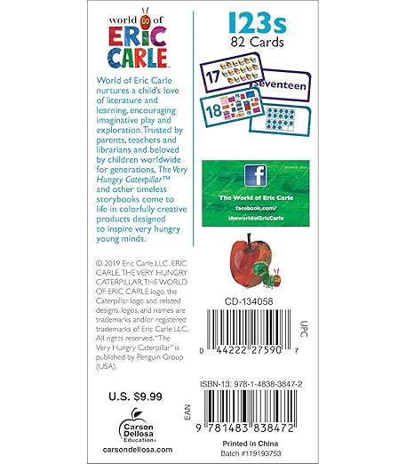 World of Eric Carle 123s Flash Cards Grade PK-1