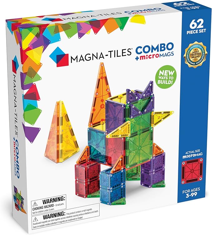 Magna-Tiles Micromags 62 Piece Combo Set