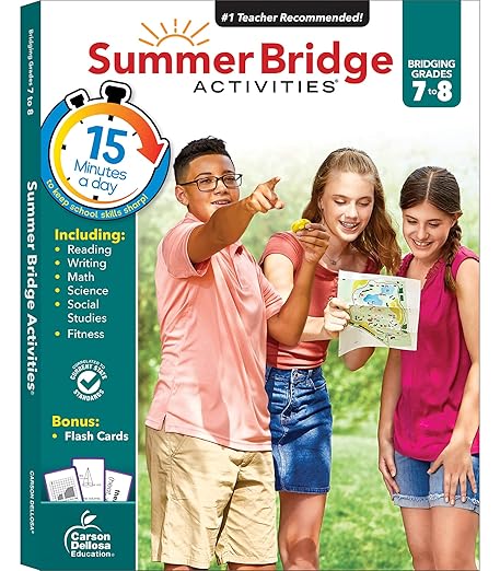 Summer Bridge Activities Workbook Grade 7-8 Paperback