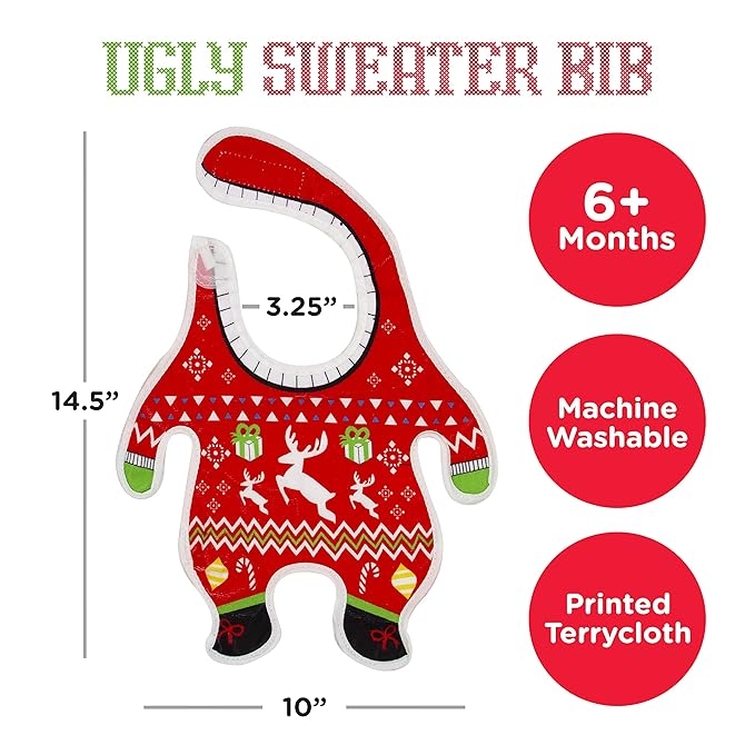 Ugly Christmas Sweater Baby Bib