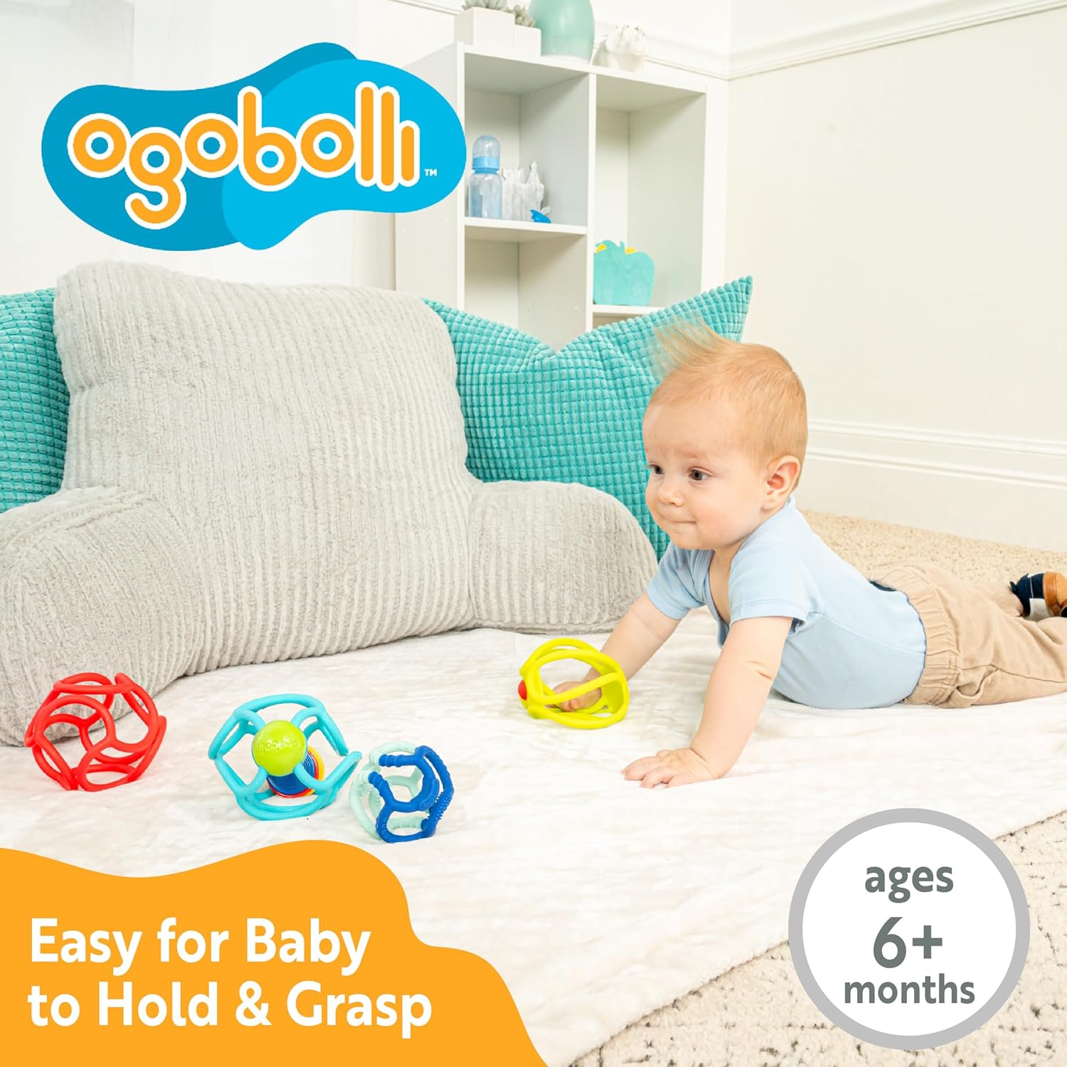 OgoBolli Teether Ring Tactile Sensory Ball