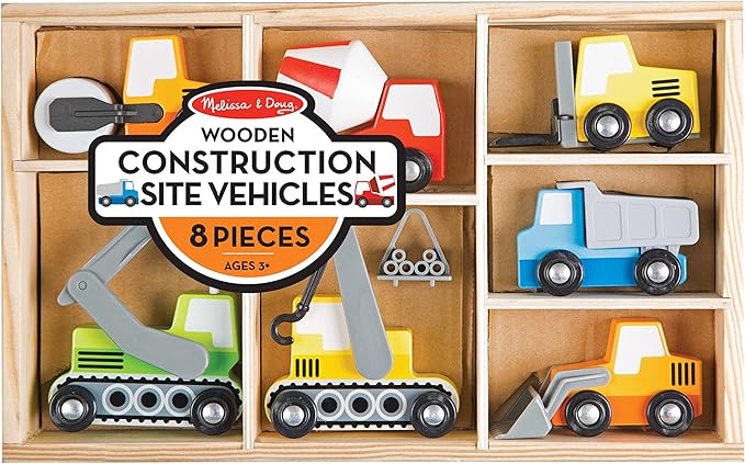 Melissa & Doug Wooden Construction Site Vehicles