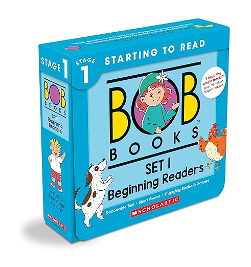 Bob Books - Set 1: Beginning Readers Box Set | Phonics, Ages 4 and up, Kindergarten (Stage 1: Starting to Read)