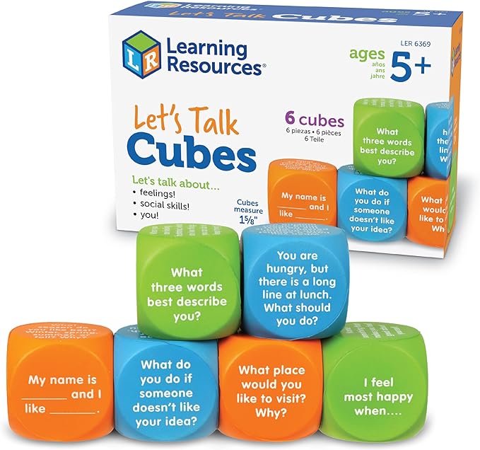 Let's Talk! Conversation Cubes, Social Dice, Autism Therapy, Ice Breaker Cubes