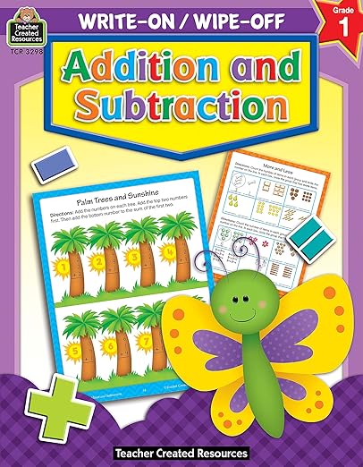 Addition and Subtraction Write-On Wipe-Off Book Grade 1